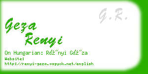 geza renyi business card